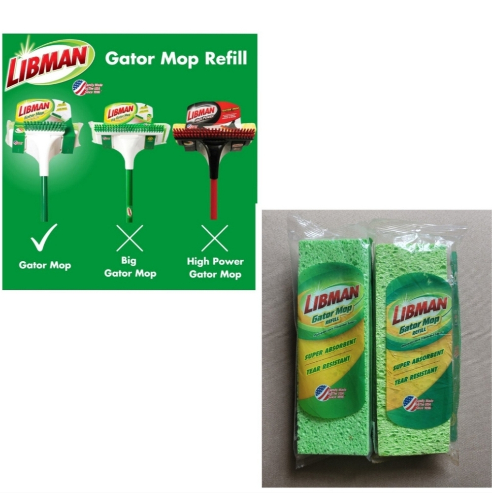 LIBMAN Gator Mop Refill Pads, 2pk